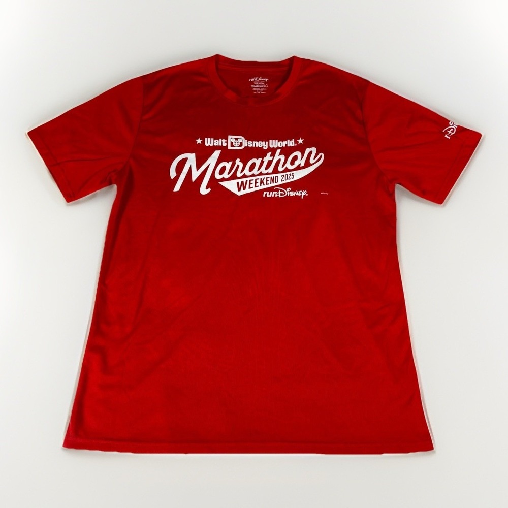 runDisney‎ Marathon Weekend 2025 Shirt Adult Large Red Performance Medical Crew